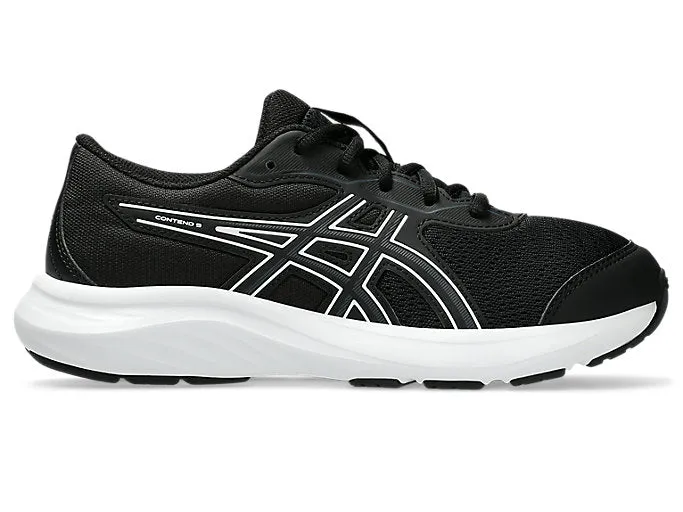 ASICS KID'S CONTEND 9 GS BLACK/WHITE RUNNING SHOES