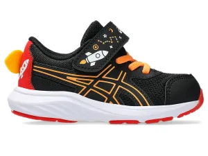ASICS KID'S CONTEND 9 HOOK N' LOOP TS BLACK/ORANGE RUNNING SHOES