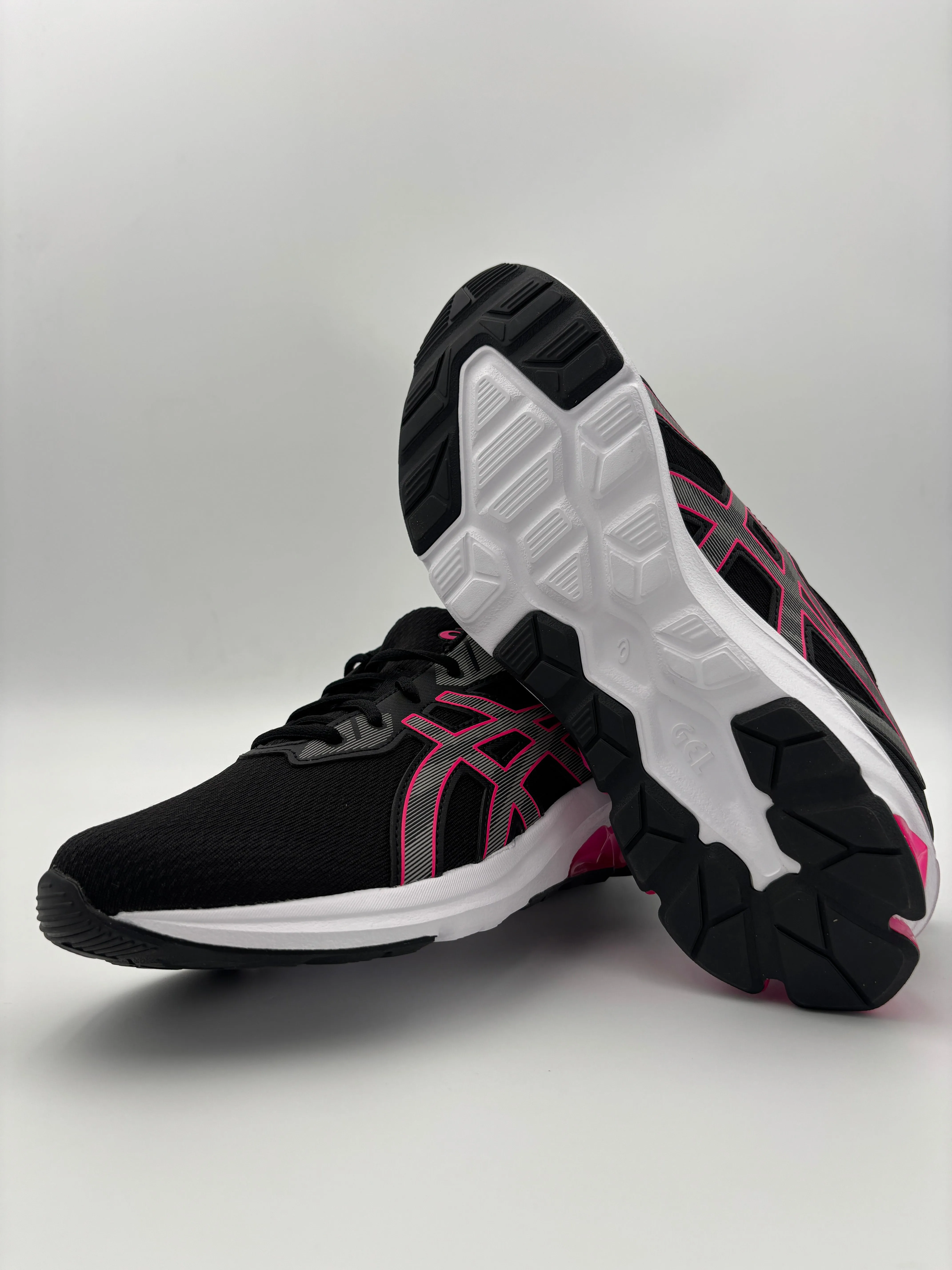 ASICS KID'S GEL QUANTUM 90 GS BLACK/PINK RUNNING SHOES