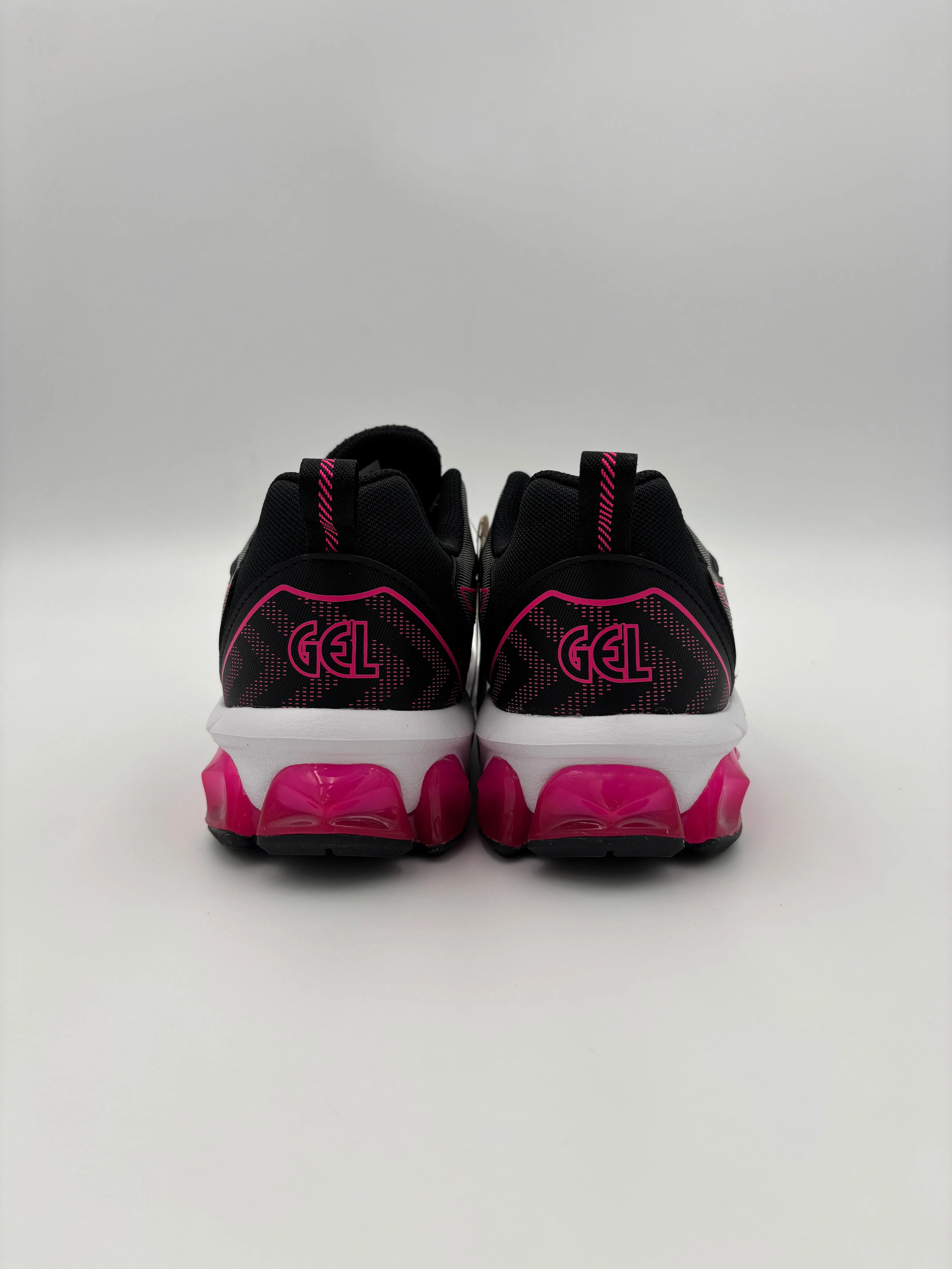 ASICS KID'S GEL QUANTUM 90 GS BLACK/PINK RUNNING SHOES
