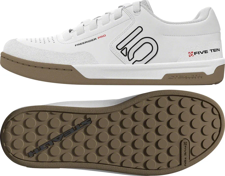 Five Ten Freerider Pro Flat Shoes - Mens FTWR White/Core Black/Red 12.5