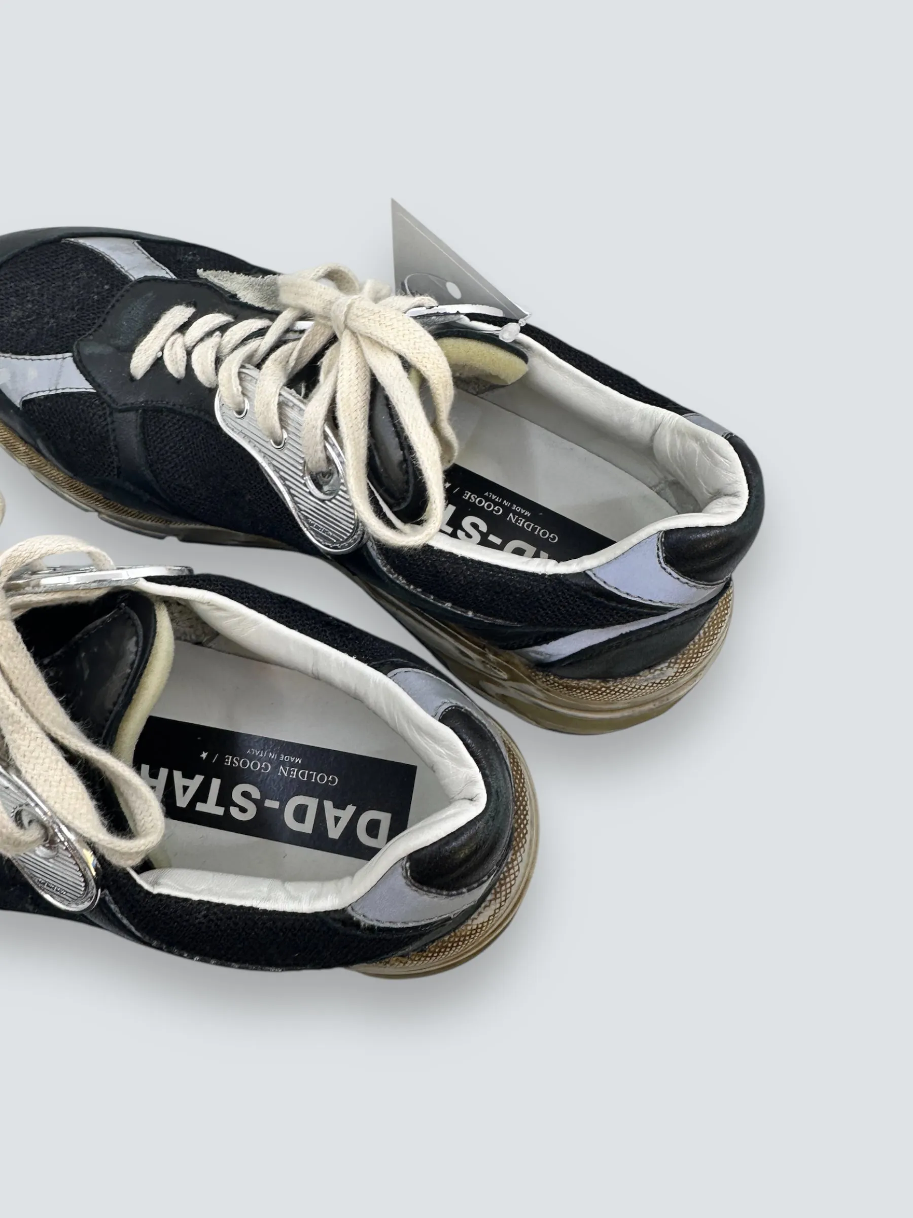 Golden Goose Black Leather & Mesh Running Dad Sneakers - Size UK 6