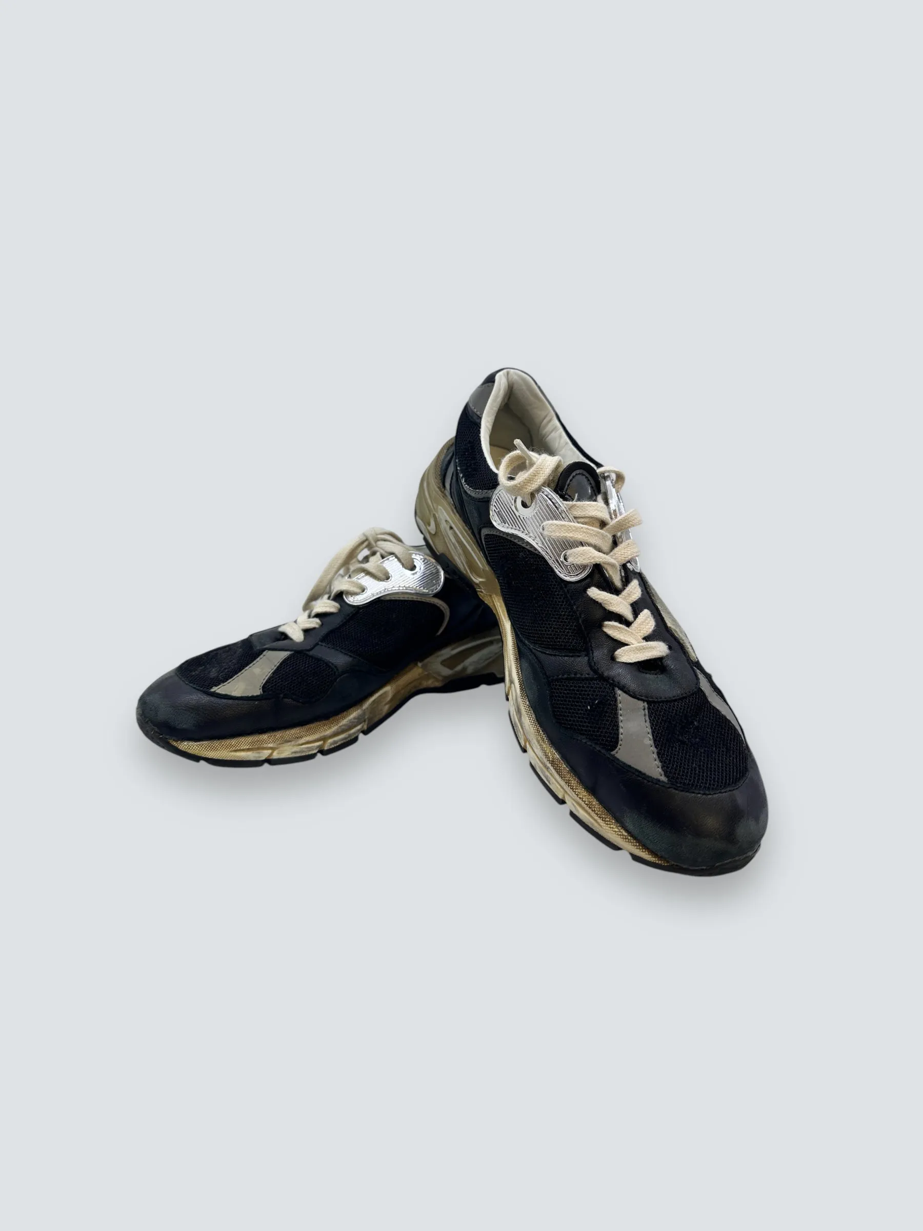 Golden Goose Black Leather & Mesh Running Dad Sneakers - Size UK 6
