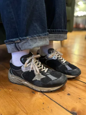 Golden Goose Black Leather & Mesh Running Dad Sneakers - Size UK 6