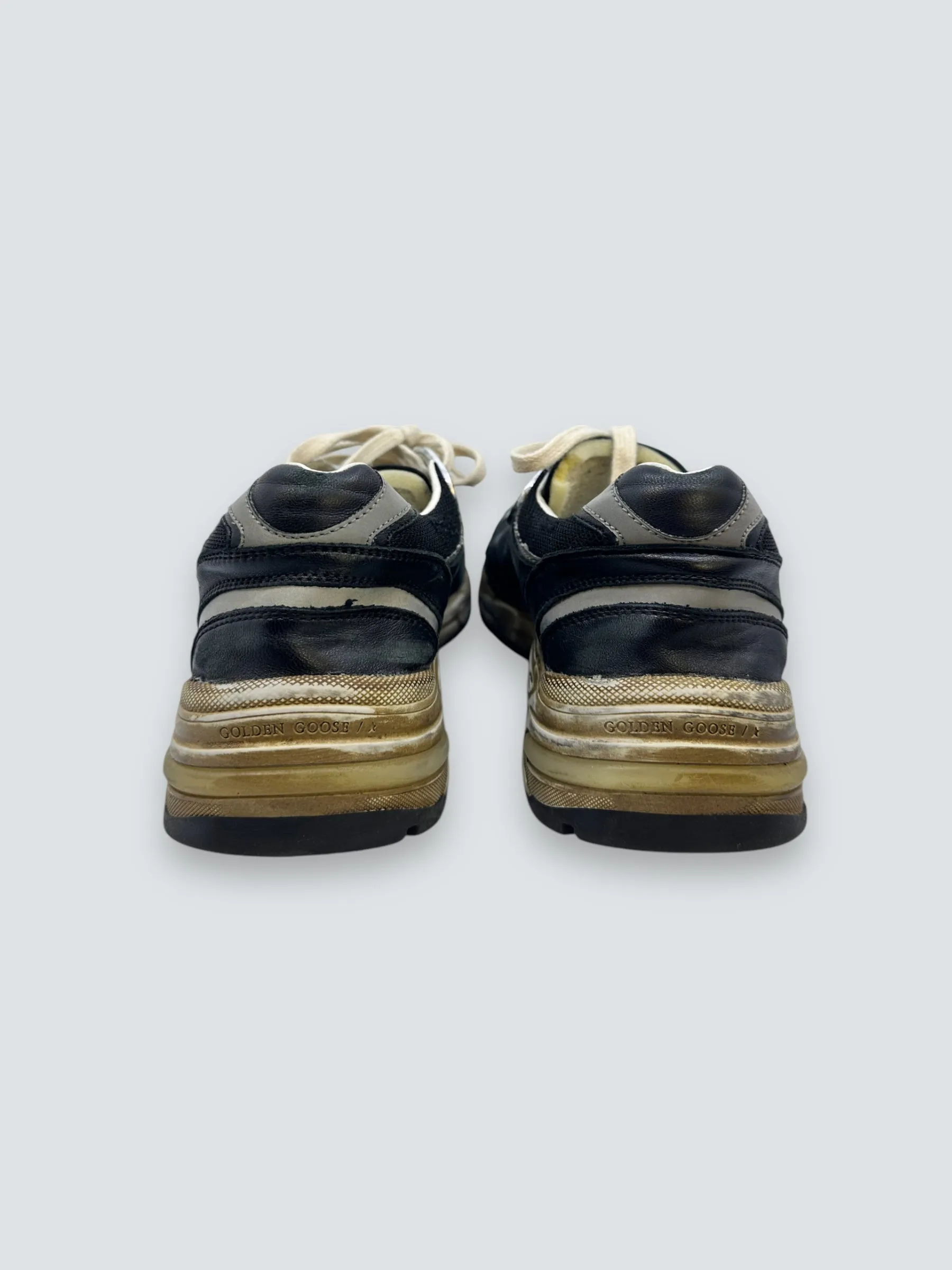 Golden Goose Black Leather & Mesh Running Dad Sneakers - Size UK 6