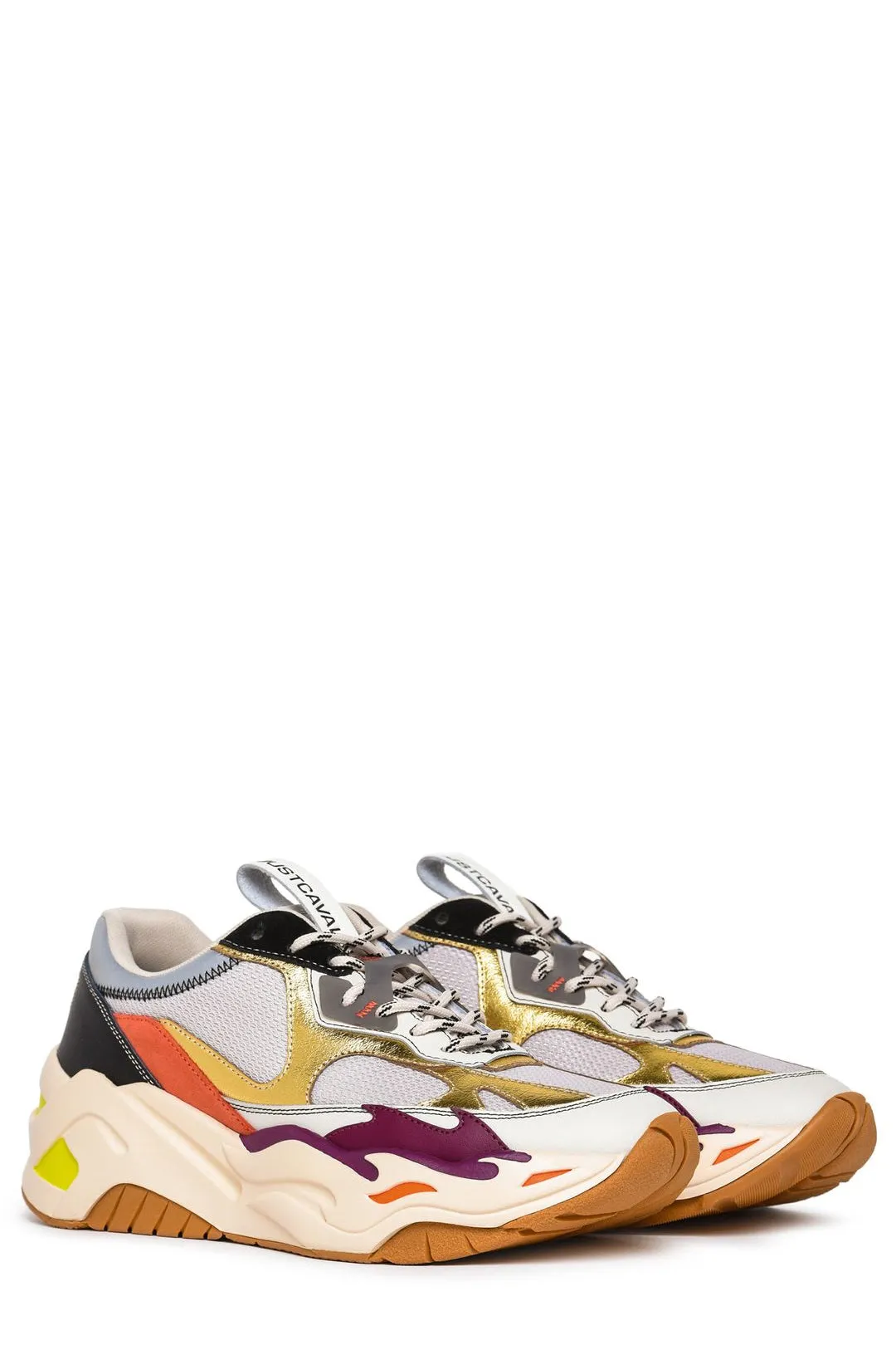 Just Cavalli Colour-Block Lace-Up Chunky Trainers