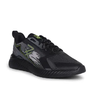 Leap7x Black Sports Lacing Walking Shoes For Men NITSOFT-1E By Liberty