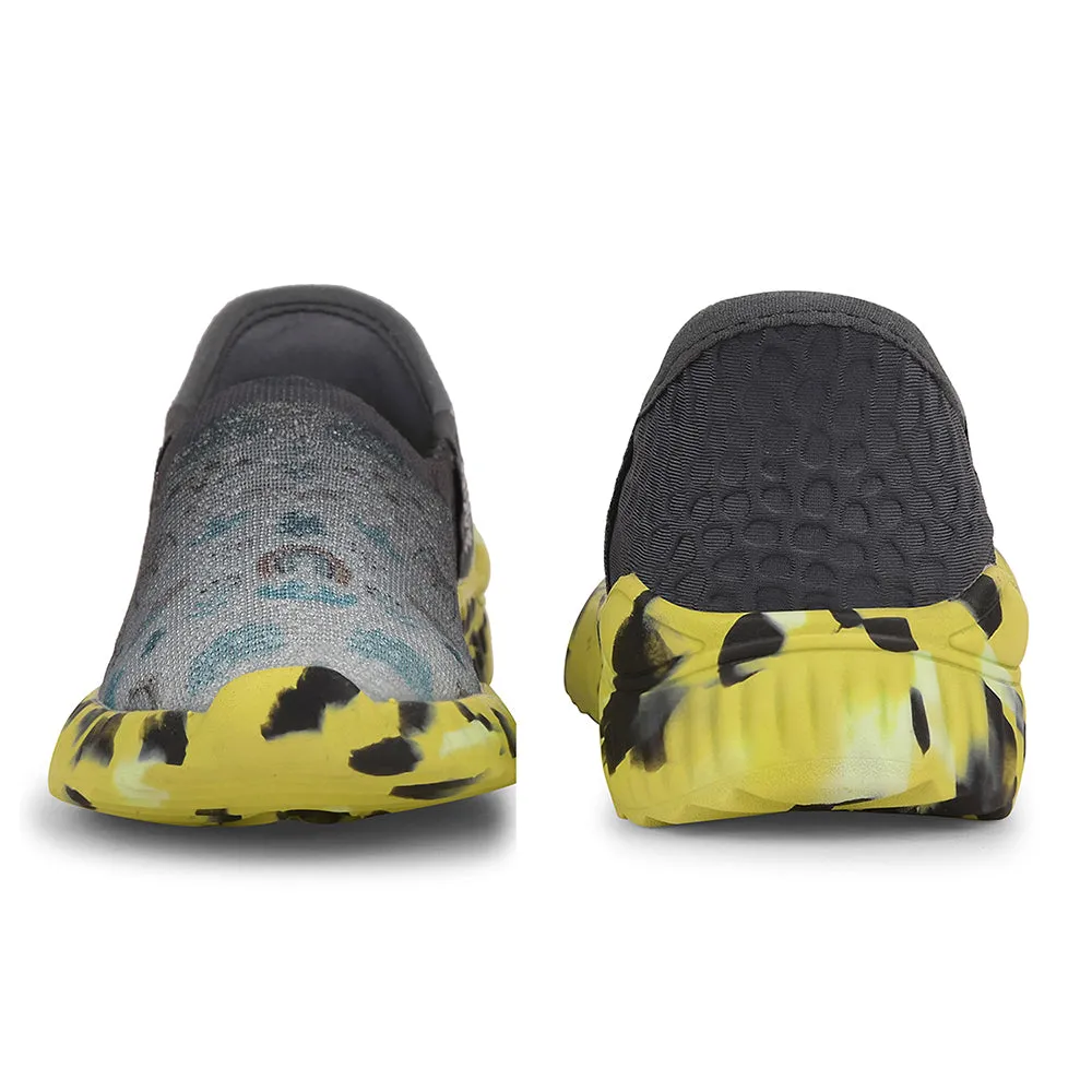 Leap7x Grey Sports Non Lacing Walking Shoes For Kids NITKID-13 By Liberty