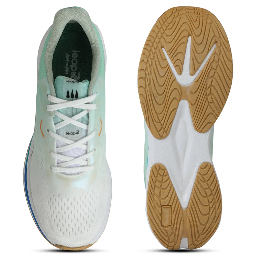 Leap7x Sea Green Sports Lacing Running Shoes For Men PACIFIC-1E By Liberty