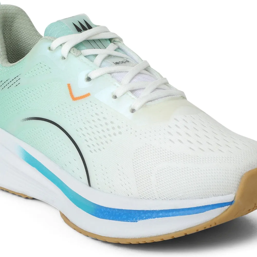 Leap7x Sea Green Sports Lacing Running Shoes For Men PACIFIC-1E By Liberty