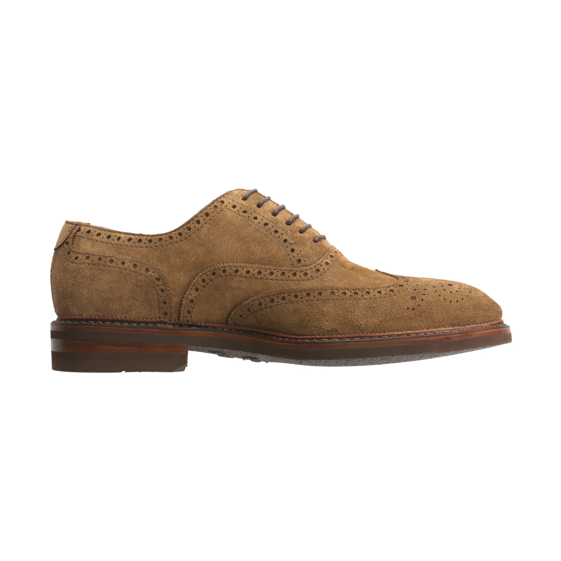 «Libertino» Six-Eyelet Oxford Shoes with Perforated Details and Medallion in Brown