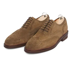 «Libertino» Six-Eyelet Oxford Shoes with Perforated Details and Medallion in Brown