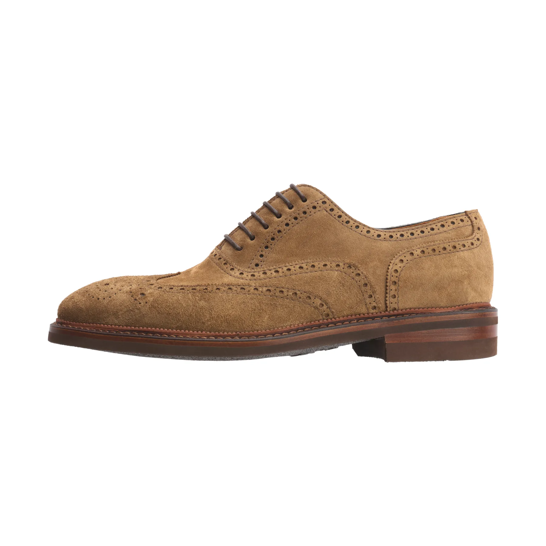 «Libertino» Six-Eyelet Oxford Shoes with Perforated Details and Medallion in Brown