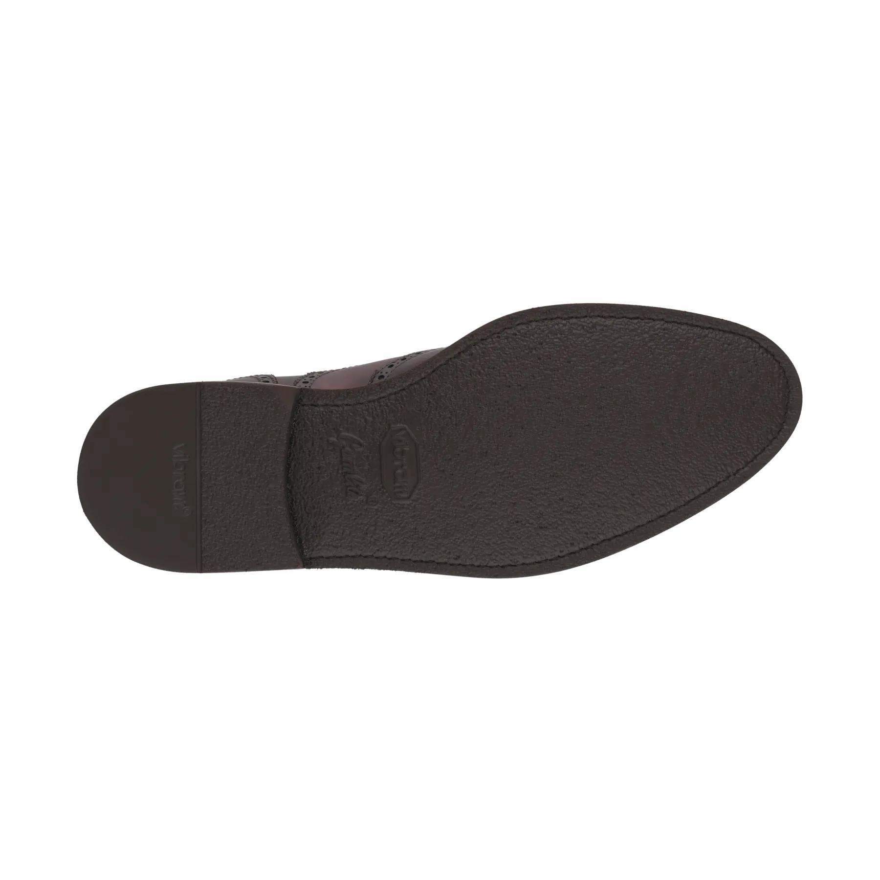 «Libertino» Six-Eyelet Oxford Shoes with Perforated Details and Medallion in Marrone Brown