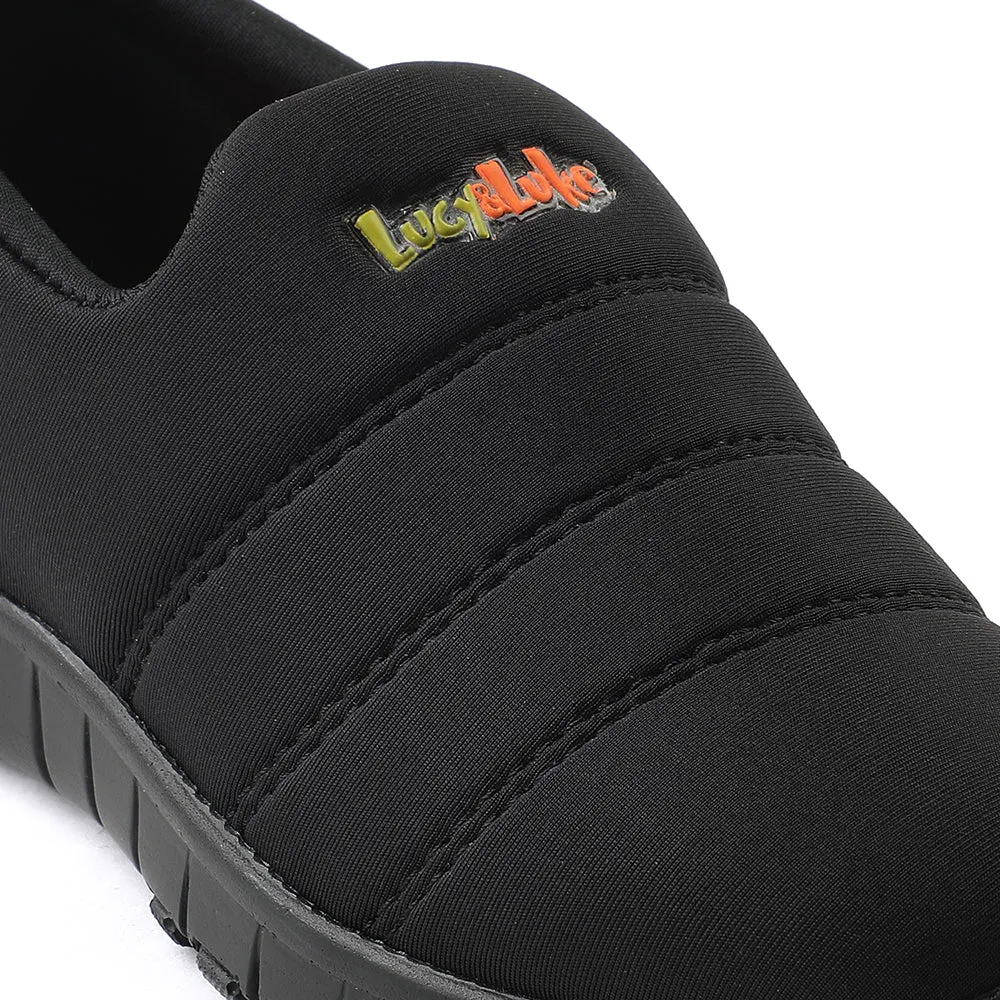 Lucy&Luke Black Sports Non Lacing Walking Shoes For Kids 2123-34 By Liberty