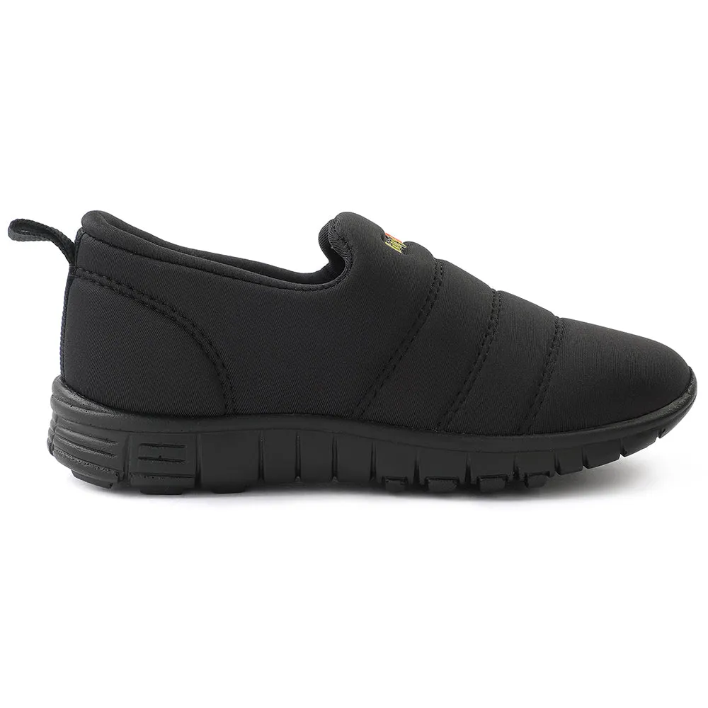 Lucy&Luke Black Sports Non Lacing Walking Shoes For Kids 2123-34 By Liberty