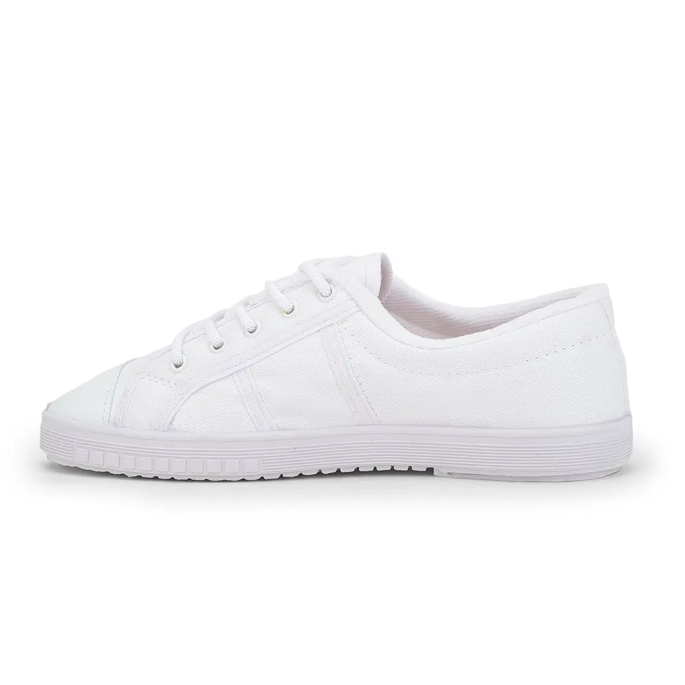 Prefect White Lacing PT School Shoes For Kids TENNIS-E By Liberty