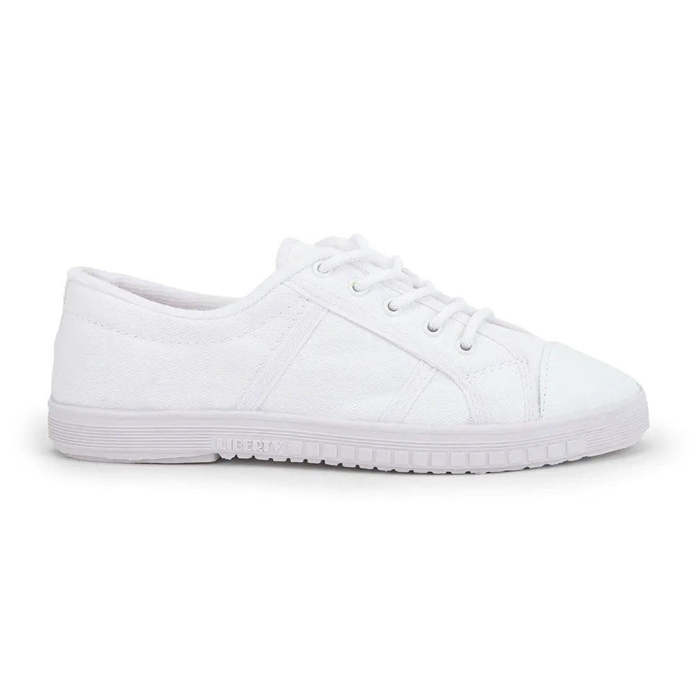 Prefect White Lacing PT School Shoes For Kids TENNIS-E By Liberty