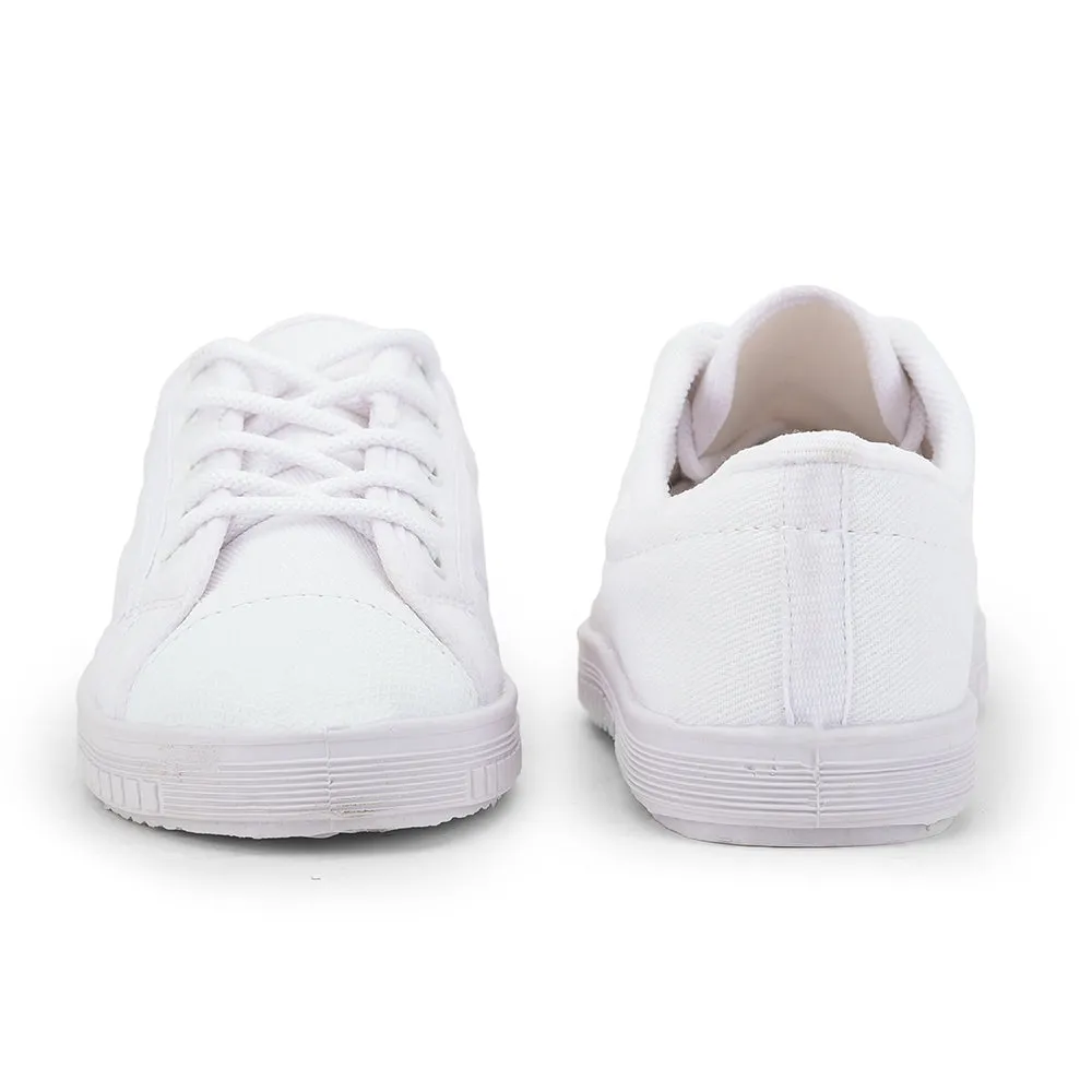 Prefect White Lacing PT School Shoes For Kids TENNIS-E By Liberty