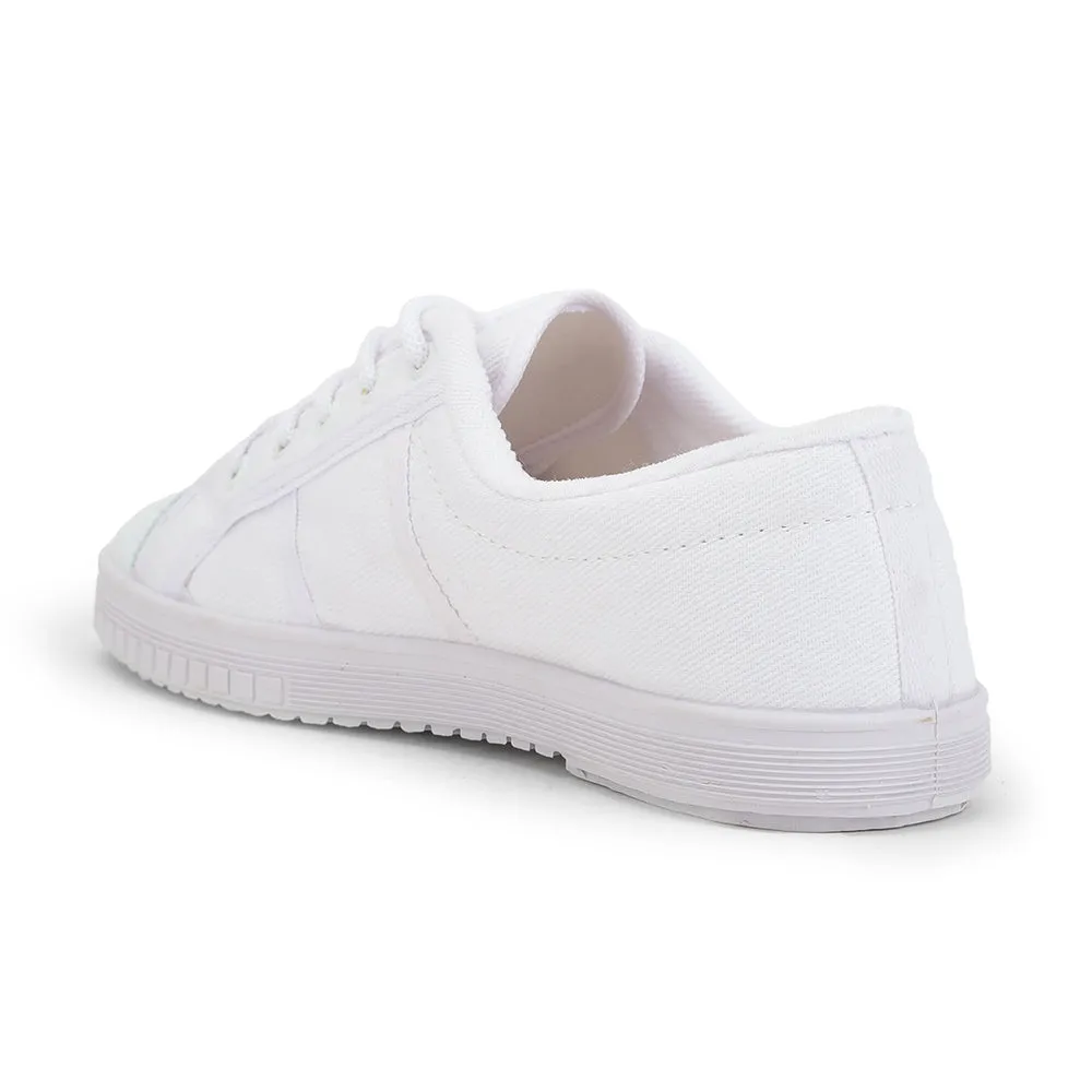 Prefect White Lacing PT School Shoes For Kids TENNIS-E By Liberty