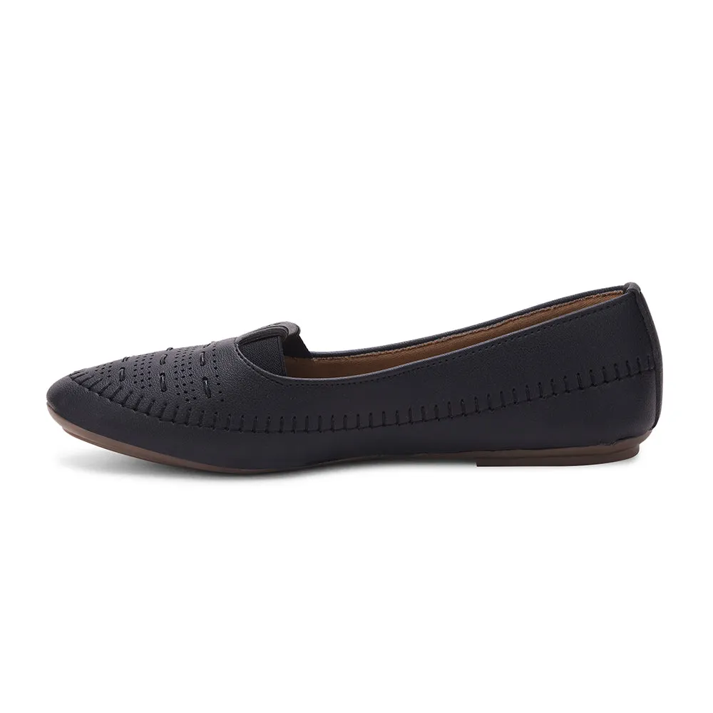 Senorita Black Casual Ballerina Shoes For Women PRESSY-1 By Liberty