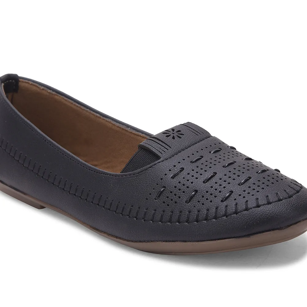 Senorita Black Casual Ballerina Shoes For Women PRESSY-1 By Liberty
