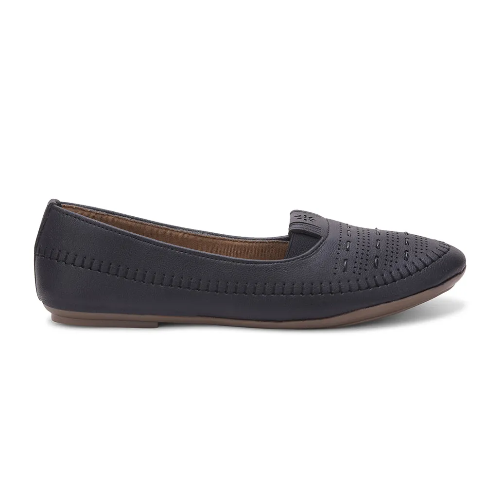 Senorita Black Casual Ballerina Shoes For Women PRESSY-1 By Liberty