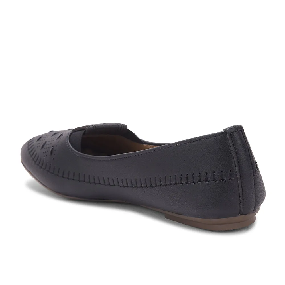 Senorita Black Casual Ballerina Shoes For Women PRESSY-1 By Liberty