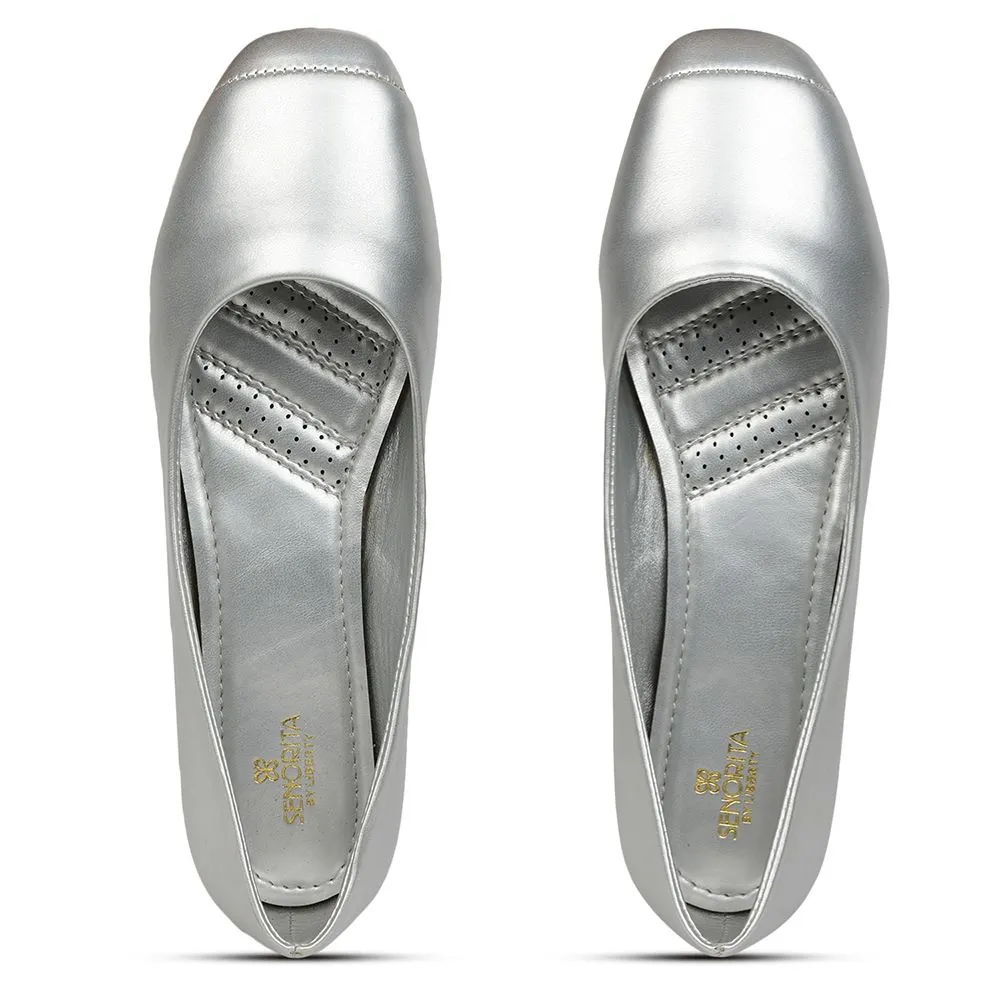 Senorita Fashion (Silver) Ballerina Shoes For Ladies GIF-249 By Liberty