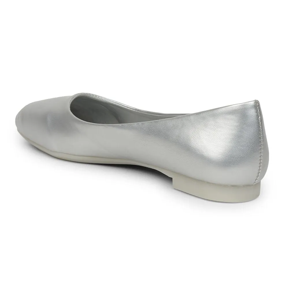Senorita Fashion (Silver) Ballerina Shoes For Ladies GIF-249 By Liberty