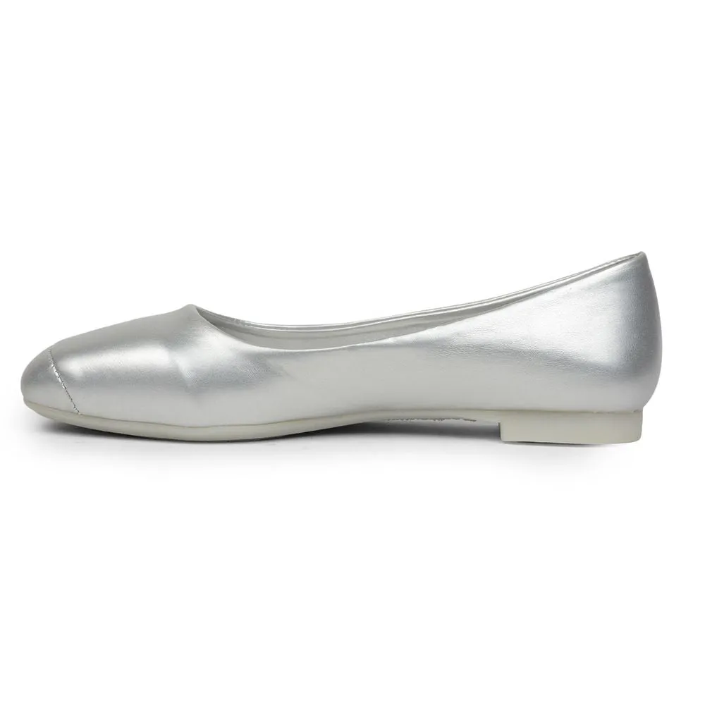 Senorita Fashion (Silver) Ballerina Shoes For Ladies GIF-249 By Liberty