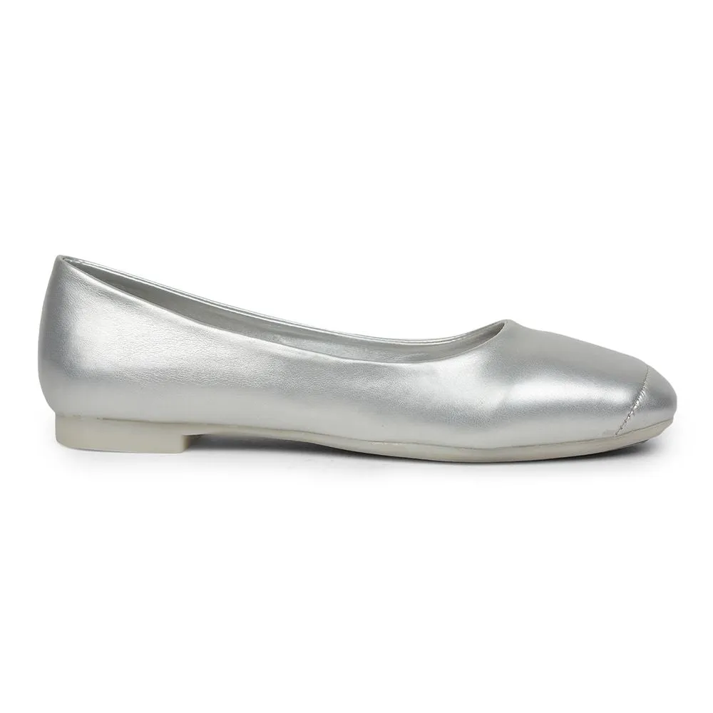 Senorita Fashion (Silver) Ballerina Shoes For Ladies GIF-249 By Liberty