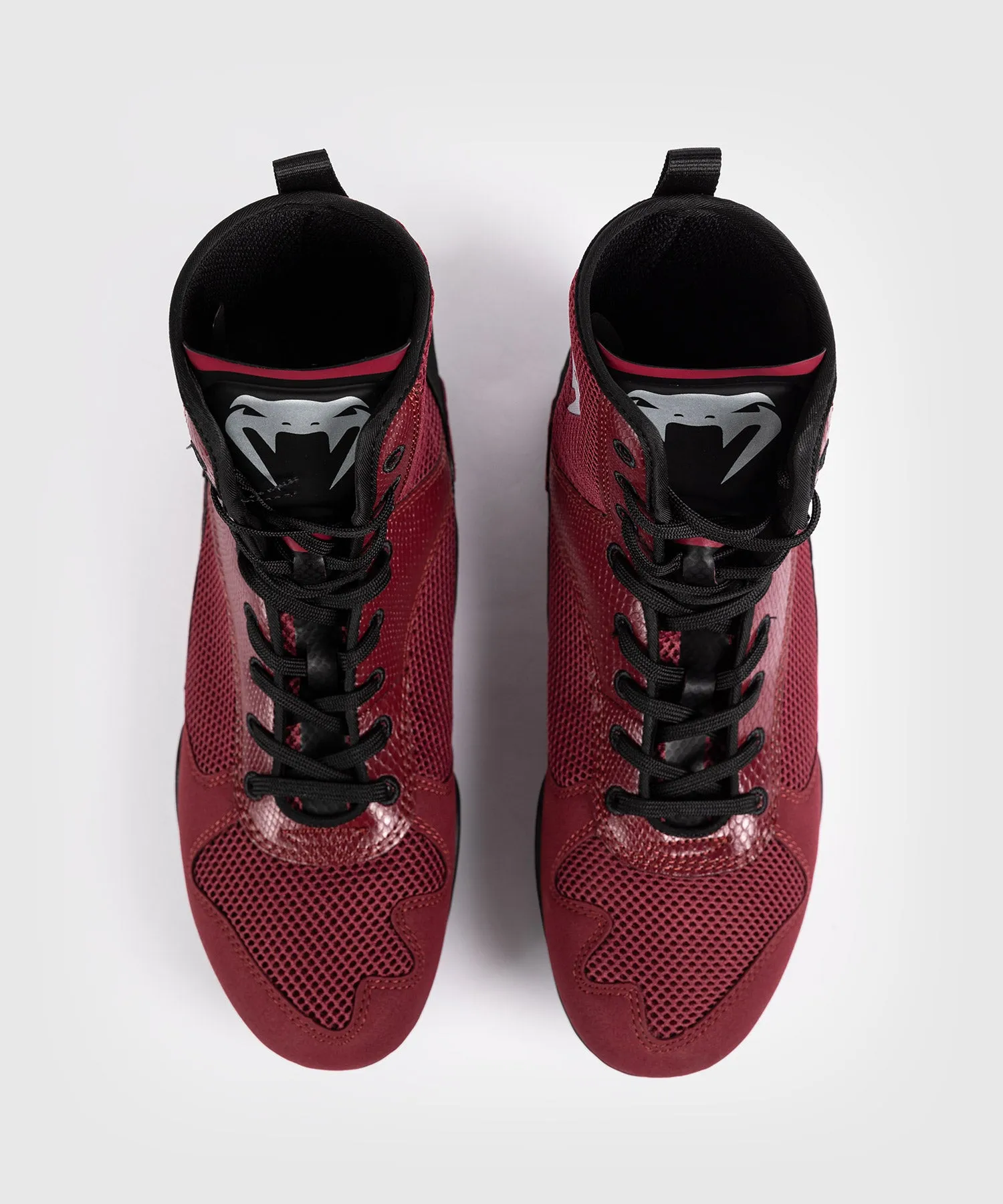 Venum Elite Boxing Shoes - Burgundy / Silver